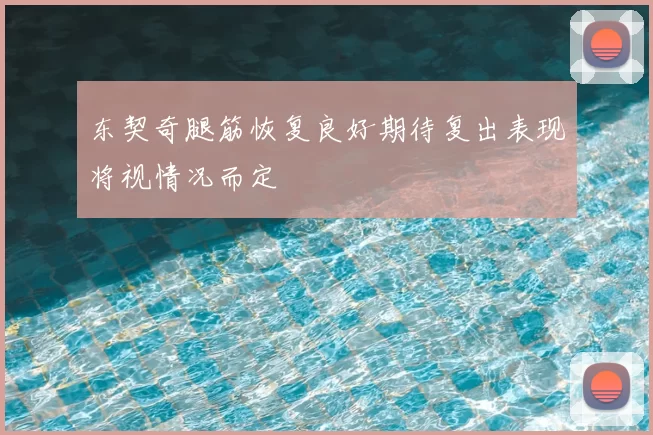 东契奇腿筋恢复良好期待复出表现将视情况而定